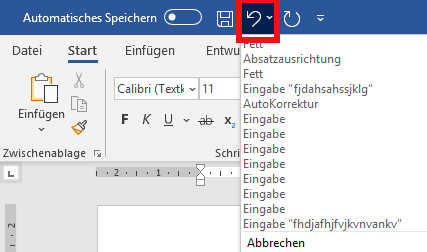 Absätze entfernen Word, Absätze wieder herstellen Word, Menüleiste blau Word, Pfeile Menüleiste blau
