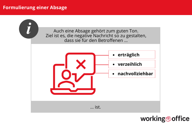 Geschäftliche Absage formulieren