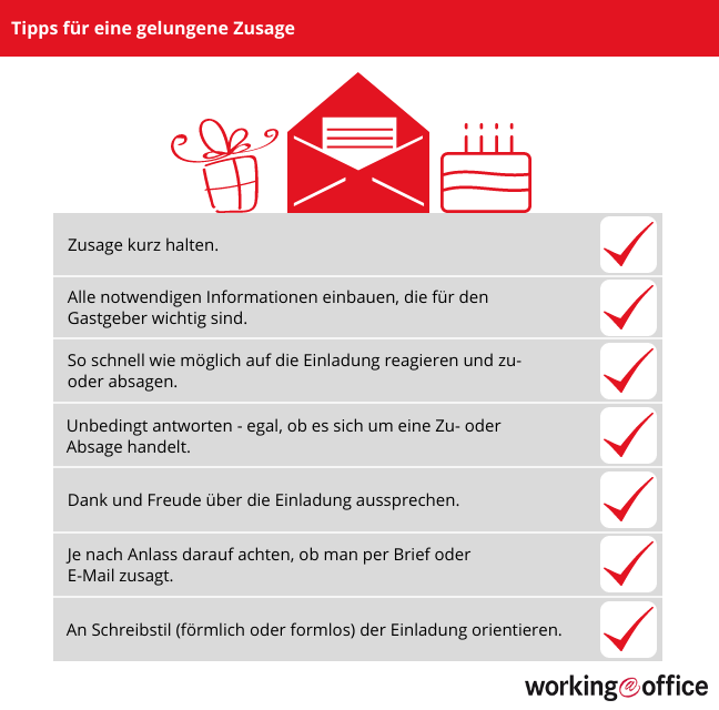 Worauf man bei einer Einladungszusage achten sollte