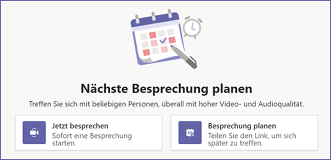 Besprechung digital planen, Meeting digital planen, Konferenzen digital mit Microsoft Teams planen