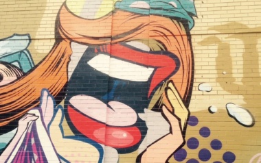Street Art in NYC: Comic-Mund schreit.