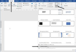 Textfeld in Word erstellen, Registerkarte Einfügen, Textfeld für Trennstreifen bedrucken erstellen