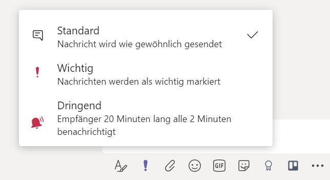 Welche Optionen der Zustellung in Microsoft Teams