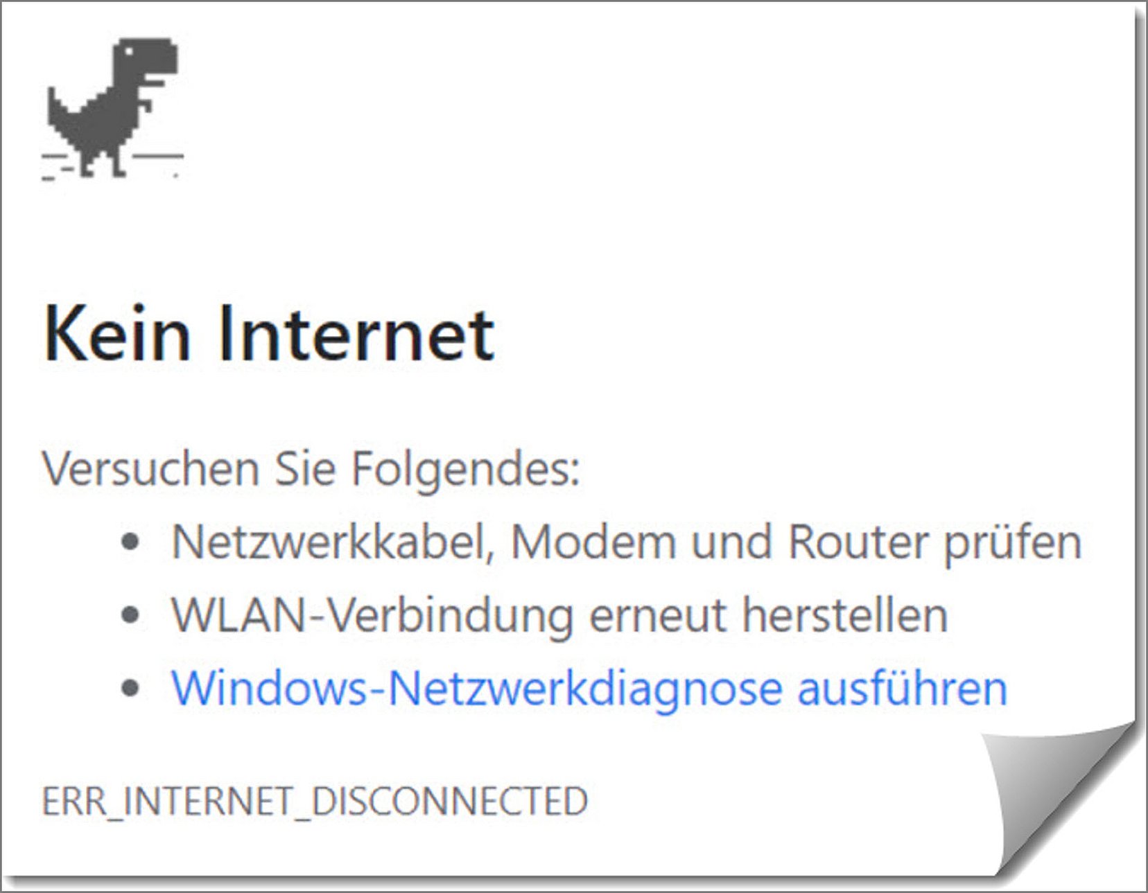 Kein Zugriff auf Netzwerk Internet