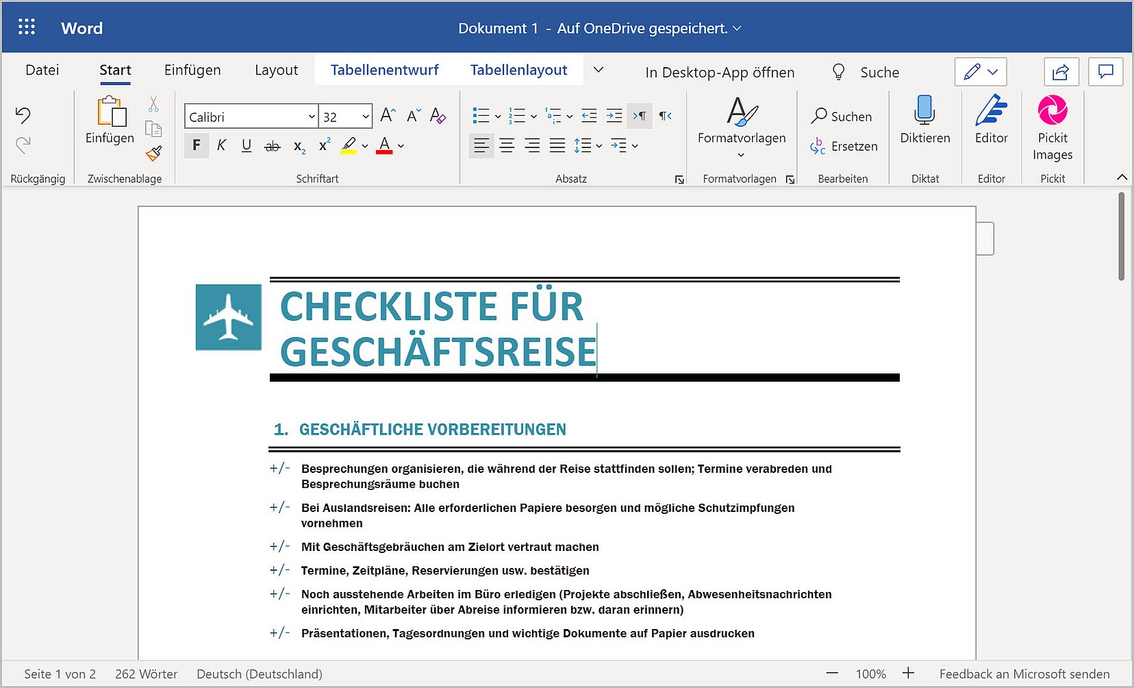 Microsoft Tools in OneDrive online Version, Abo
