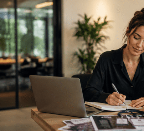 Assistentin bereitet After-Event-Management vor